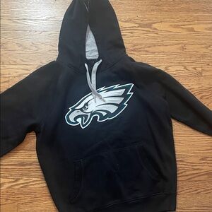 Eagles Antigua Black Hoodie with Eagle Logo